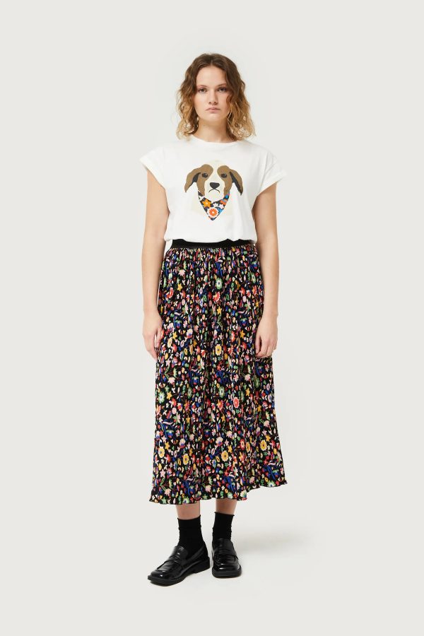 Camiseta estampado Perrito Flores