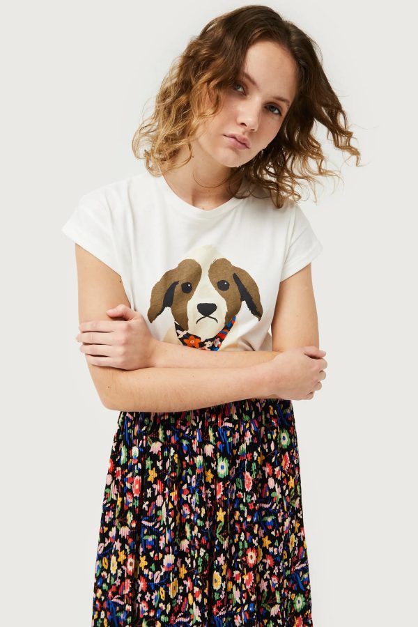Camiseta estampado Perrito Flores - Imagen 3