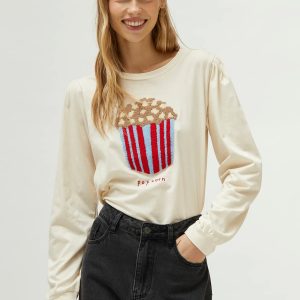 Camiseta print relieve Palomitas