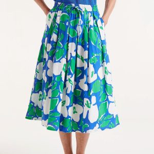 Falda midi estampado floral Bosco